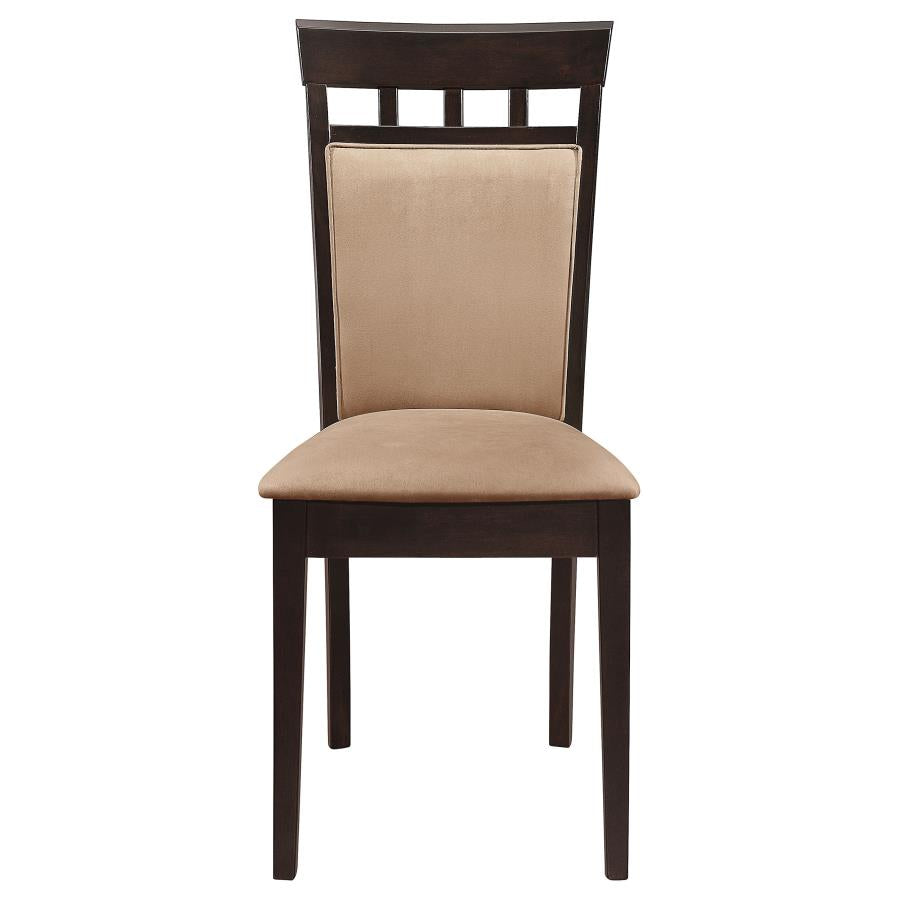 Gabriel Upholstered Side Chairs Cappuccino and Tan (set of 2) - (100773)