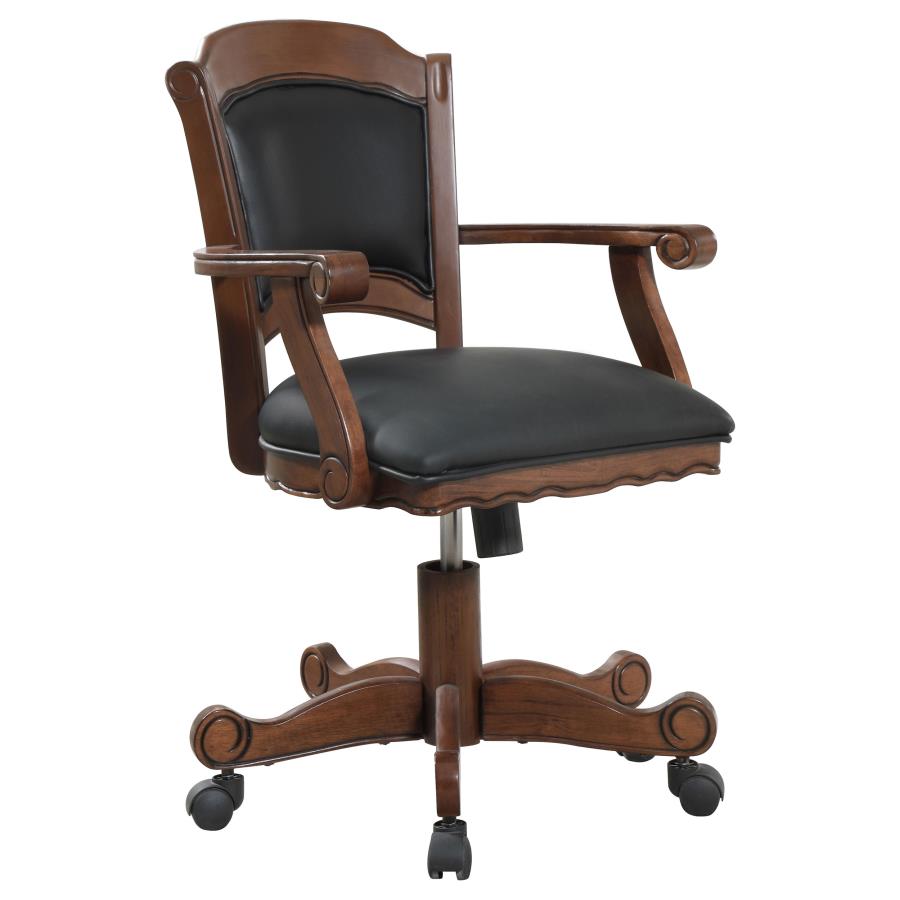 Turk Game Chair With Casters Black and Tobacco - (100872)