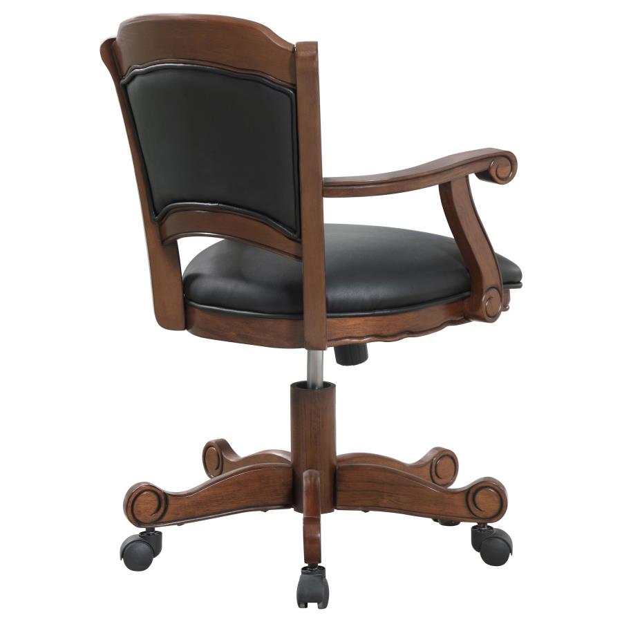 Turk Game Chair With Casters Black and Tobacco - (100872)