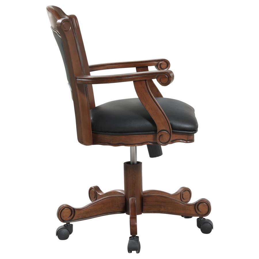 Turk Game Chair With Casters Black and Tobacco - (100872)