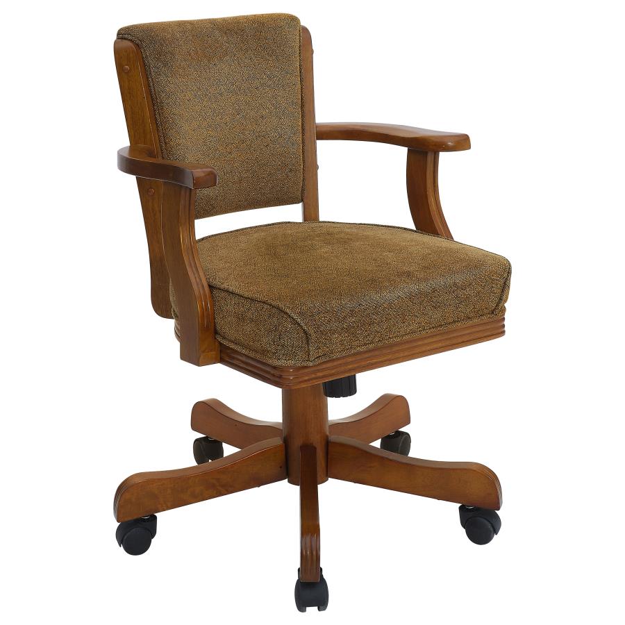 Mitchell Upholstered Game Chair Olive-brown and Amber - (100952)