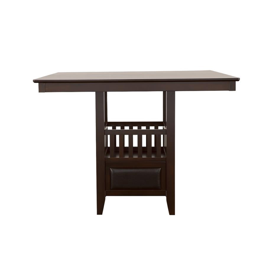 Jaden Square Counter Height Table With Storage Espresso - (100958)