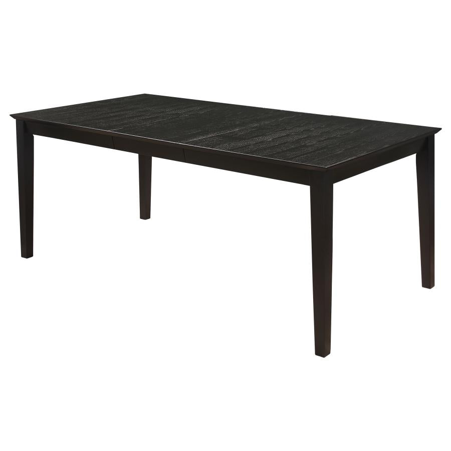 Louise Rectangular Dining Table With Extension Leaf Black - (101561)