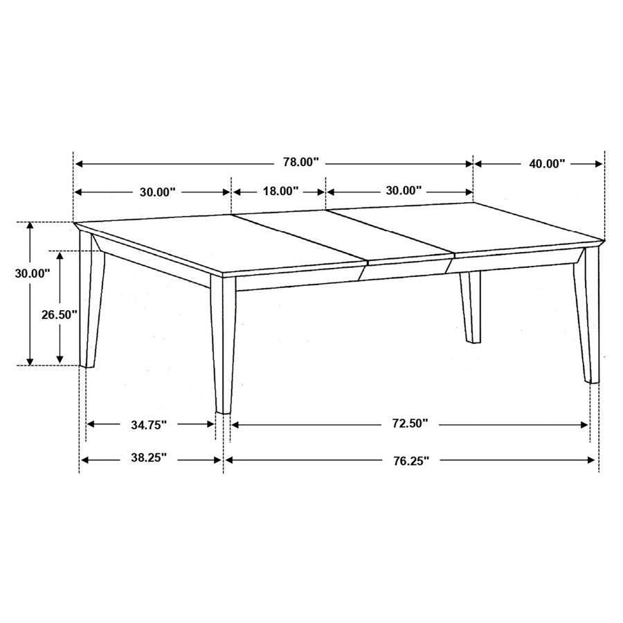 Louise Rectangular Dining Table With Extension Leaf Black - (101561)