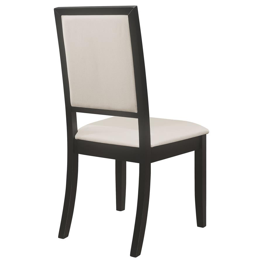 Louise Upholstered Dining Side Chairs Black and Cream (set of 2) - (101562)