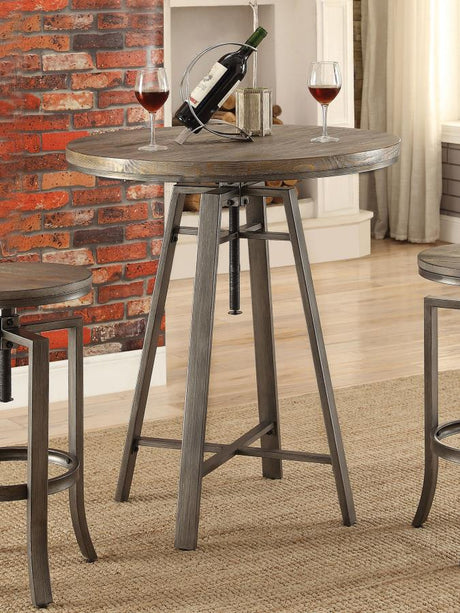 Bartlett Adjustable Swivel Bar Table Brushed Nutmeg - (101811)