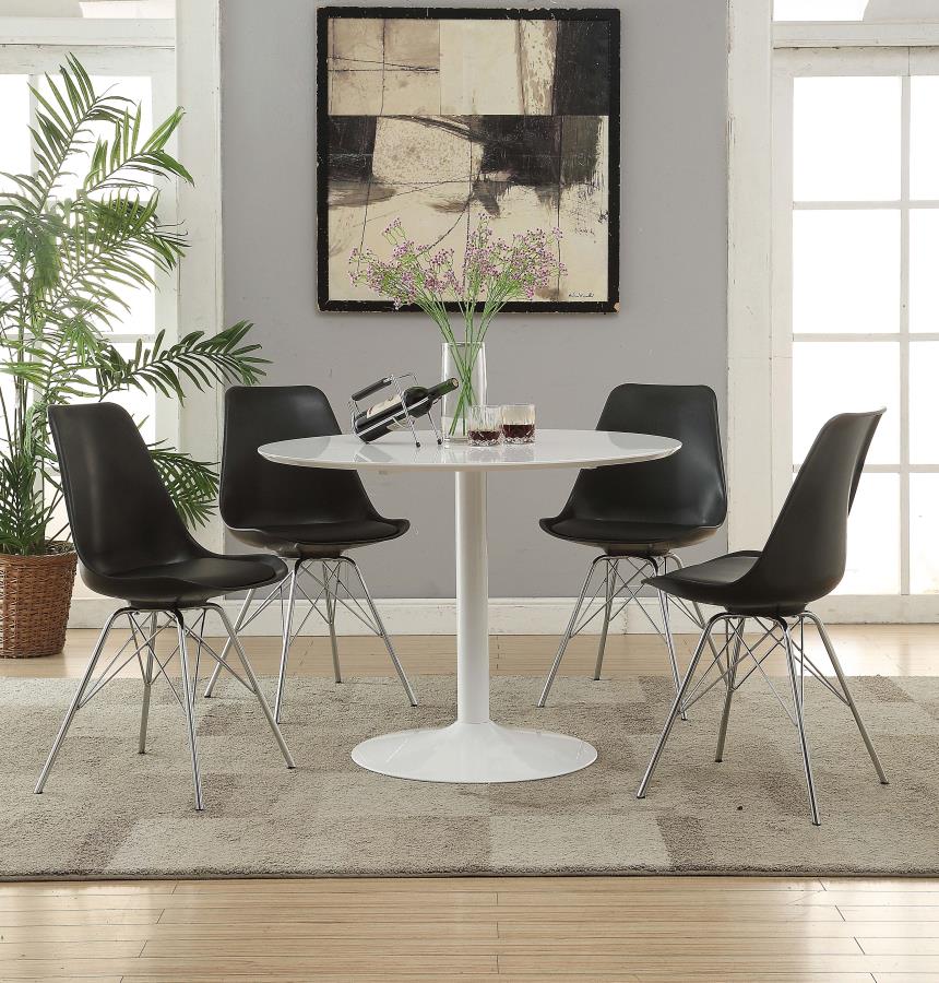 Juniper Armless Dining Chairs Black and Chrome (set of 2) - (102682)