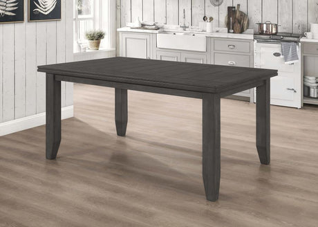 Dalila Rectangular Plank Top Dining Table Dark Grey - (102721GRY)