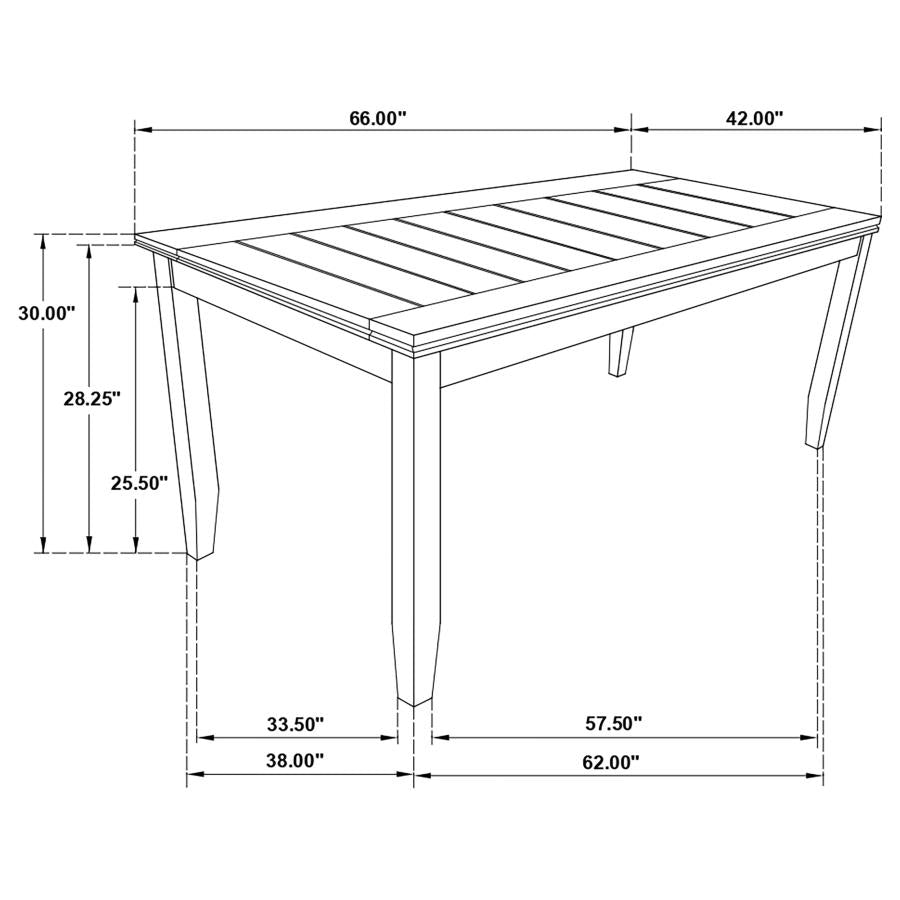 Dalila Rectangular Plank Top Dining Table Dark Grey - (102721GRY)