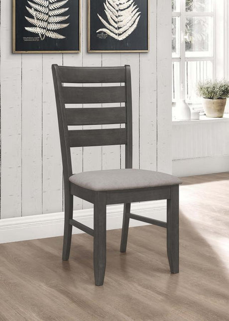 Dalila Ladder Back Side Chair (set of 2) Grey and Dark Grey - (102722GRY)