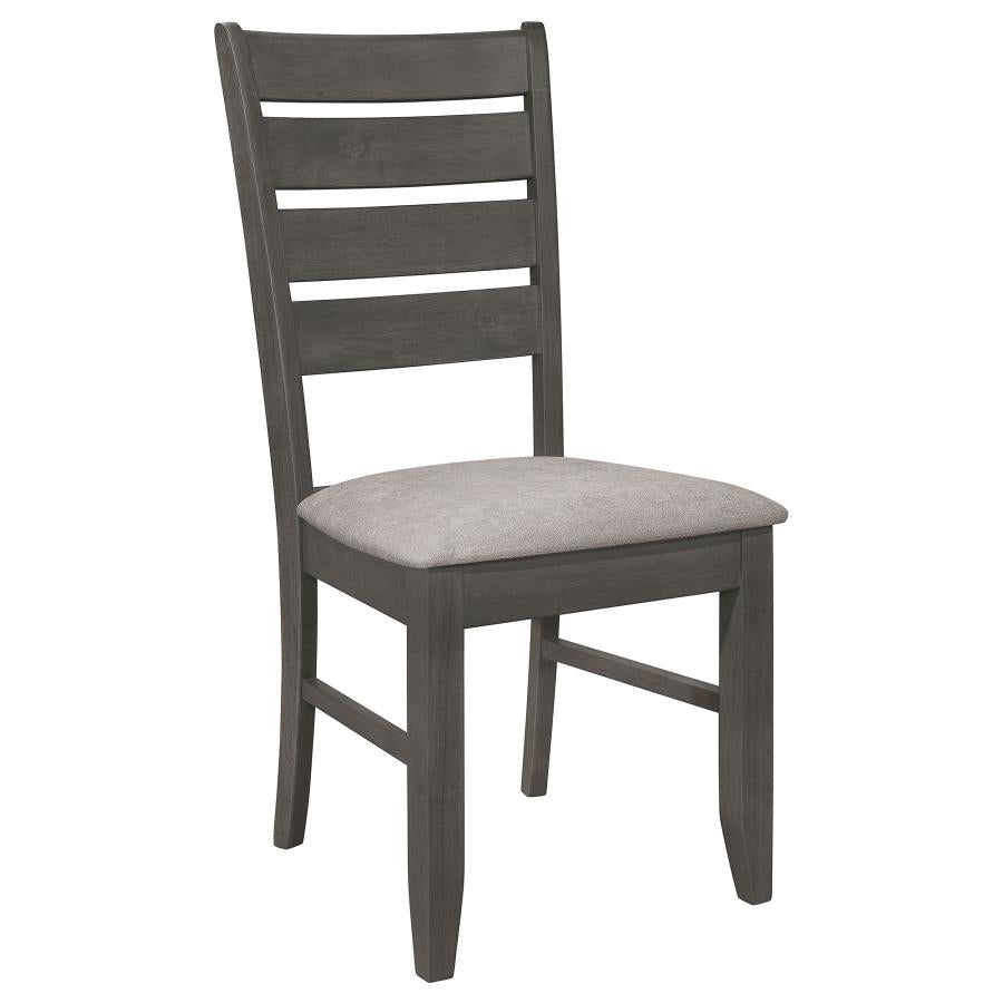 Dalila Ladder Back Side Chair (set of 2) Grey and Dark Grey - (102722GRY)