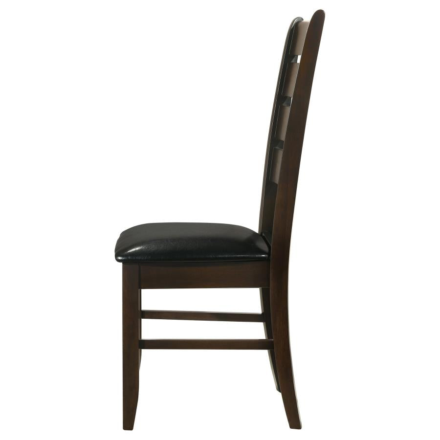 Dalila Ladder Back Side Chairs Cappuccino and Black (set of 2) - (102722)