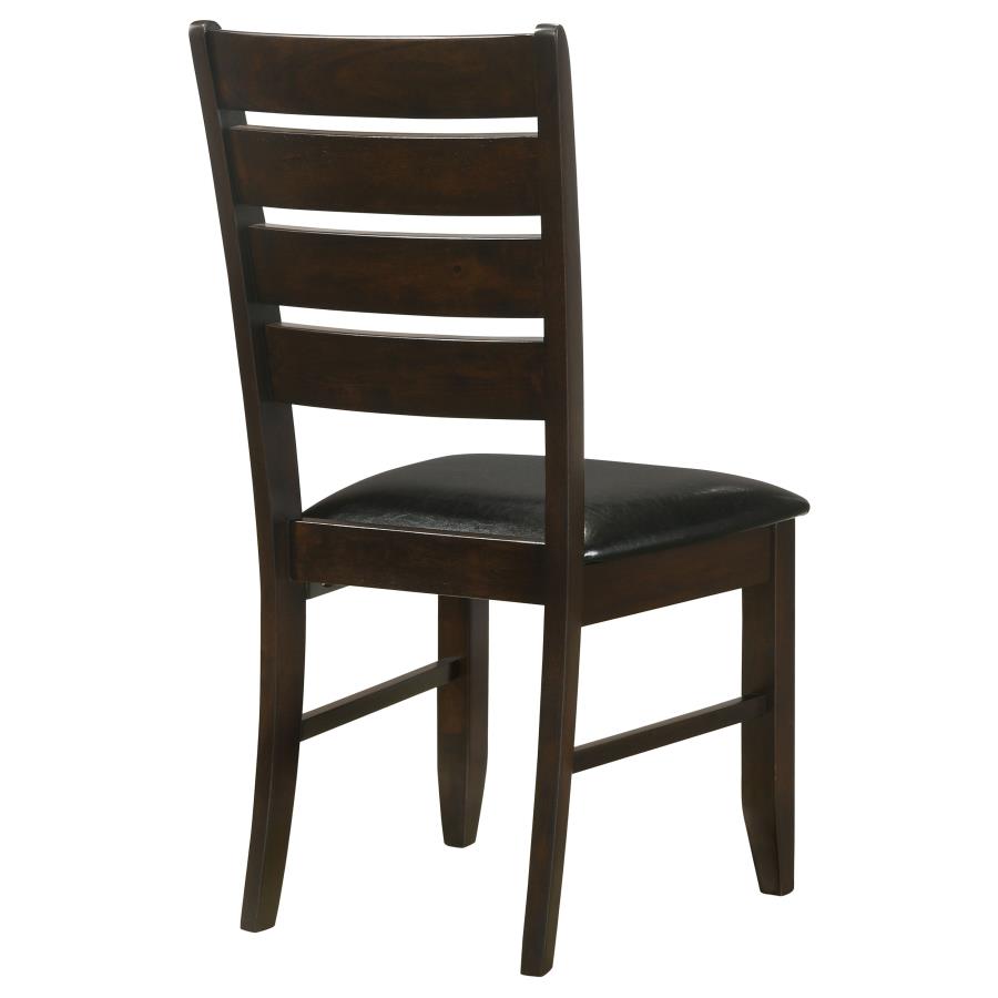 Dalila Ladder Back Side Chairs Cappuccino and Black (set of 2) - (102722)