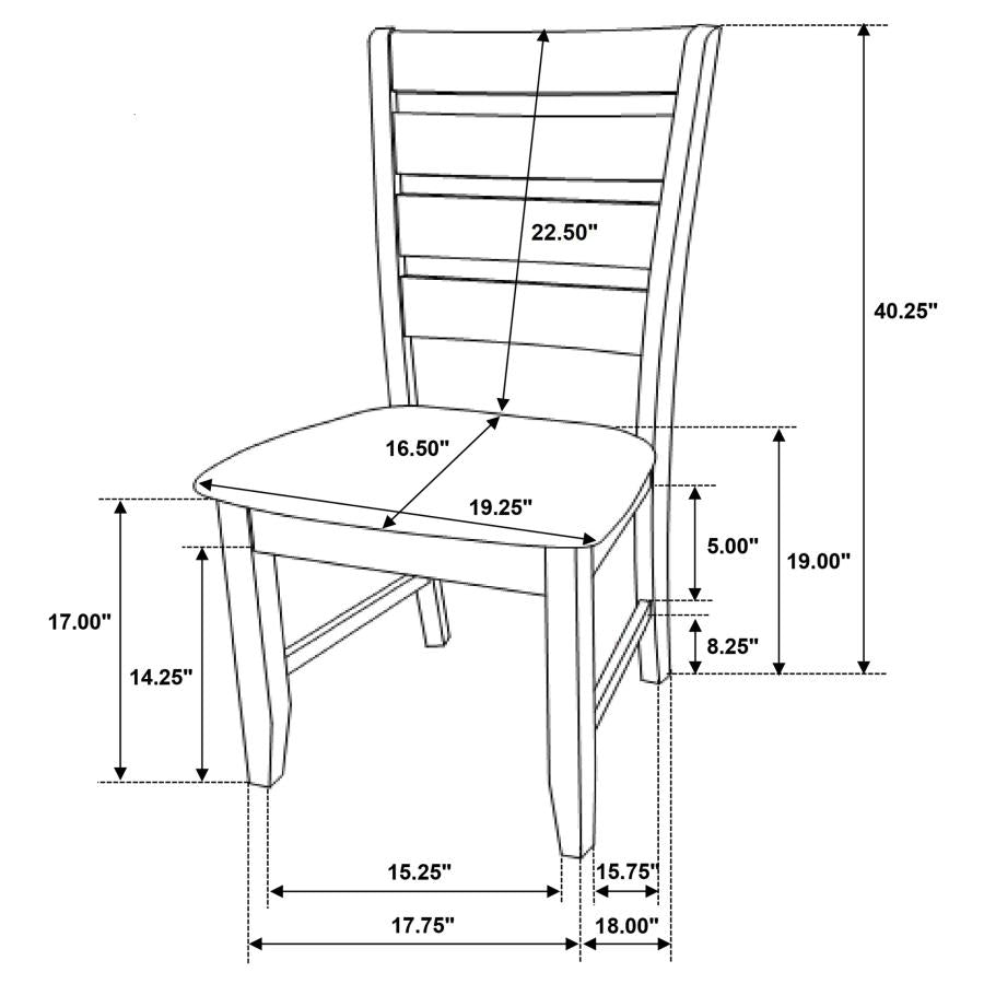 Dalila Ladder Back Side Chairs Cappuccino and Black (set of 2) - (102722)