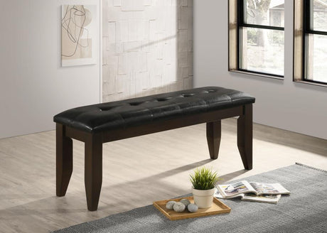 Dalila Tufted Upholstered Dining Bench Cappuccino and Black - (102723)