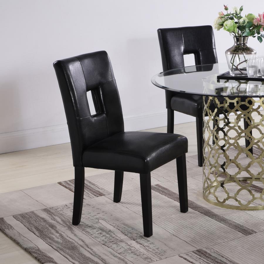 Shannon Open Back Upholstered Dining Chairs Black (set of 2) - (103612BLK)