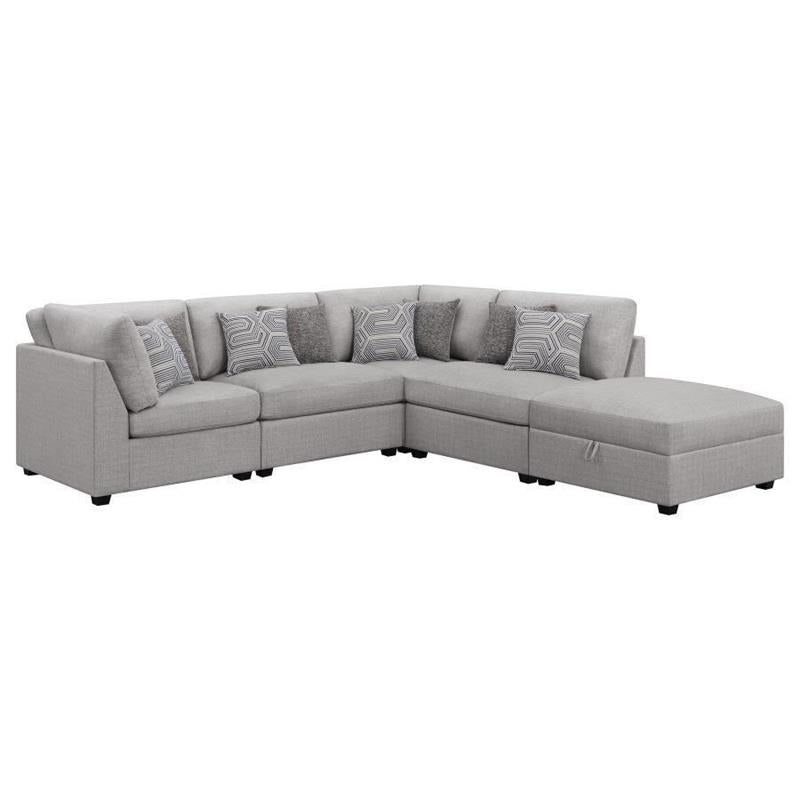 Cambria 5-piece Upholstered Modular Sectional Grey - (551511S5B)