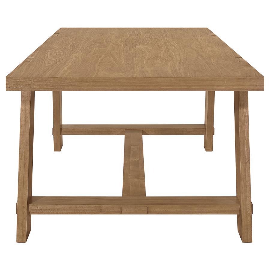 Sharon Rectangular Trestle Base Dining Table Blue and Brown - (104171)
