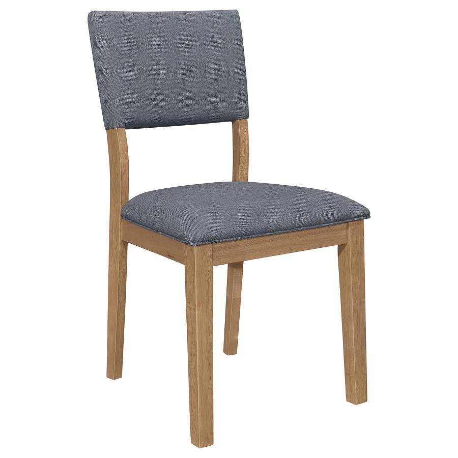 Sharon Open Back Padded Upholstered Dining Side Chair Blue and Brown (set of 2) - (104172)