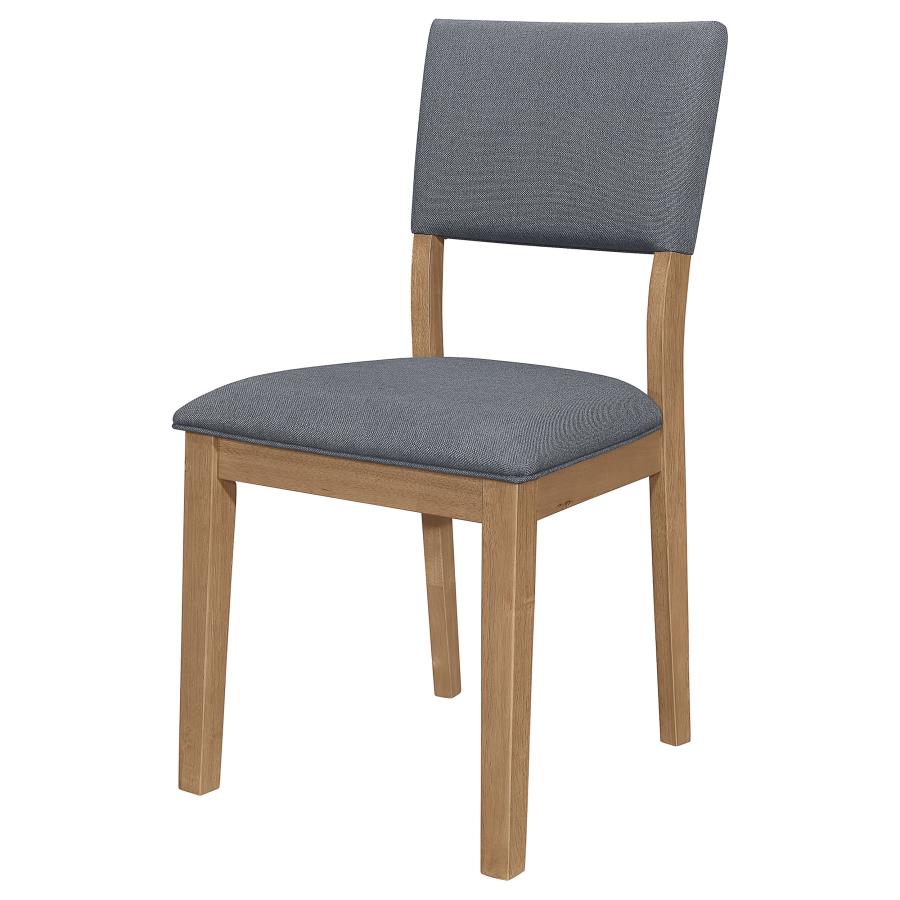 Sharon Open Back Padded Upholstered Dining Side Chair Blue and Brown (set of 2) - (104172)