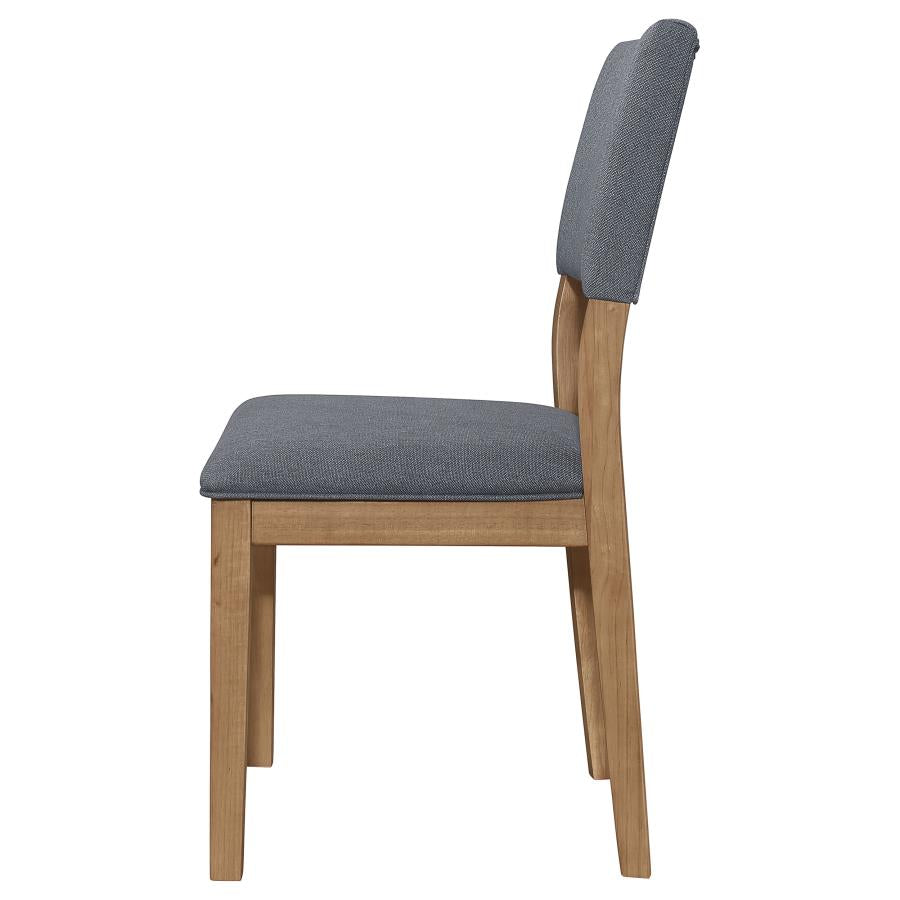 Sharon Open Back Padded Upholstered Dining Side Chair Blue and Brown (set of 2) - (104172)