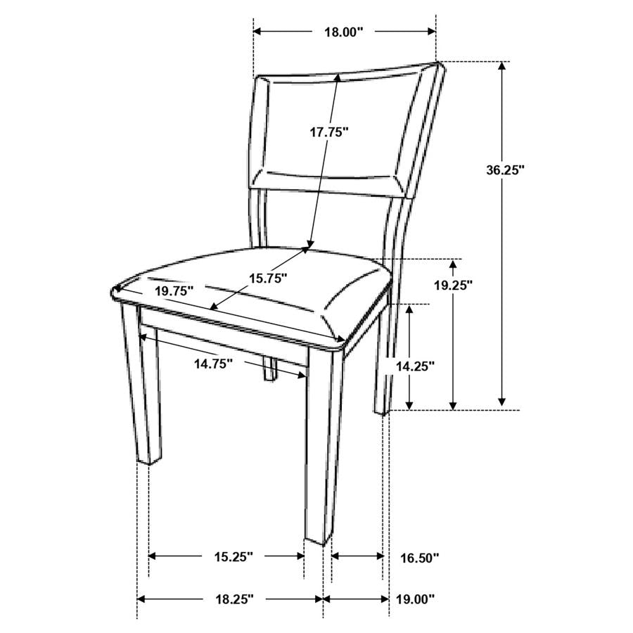 Sharon Open Back Padded Upholstered Dining Side Chair Blue and Brown (set of 2) - (104172)