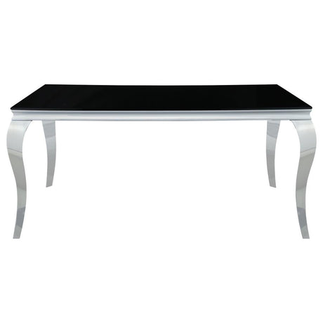 Carone Rectangular Dining Table Chrome and Black - (105071)