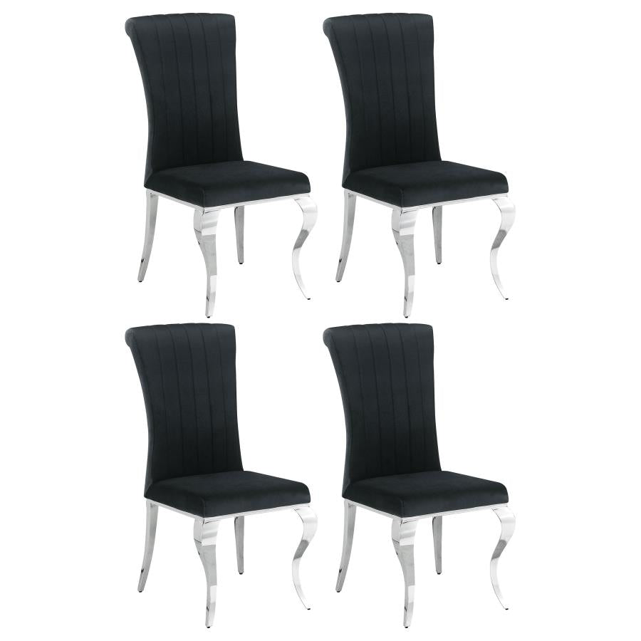 Betty Upholstered Side Chairs Black and Chrome (set of 4) - (105072)