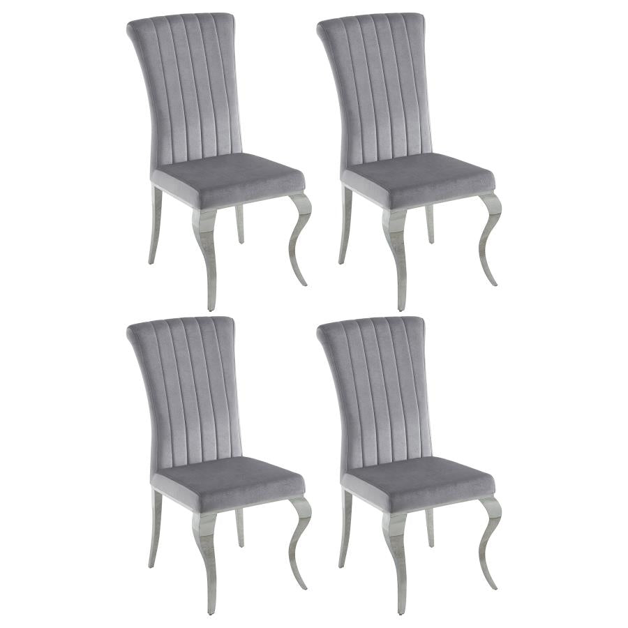 Betty Upholstered Side Chairs Grey and Chrome (set of 4) - (105073)