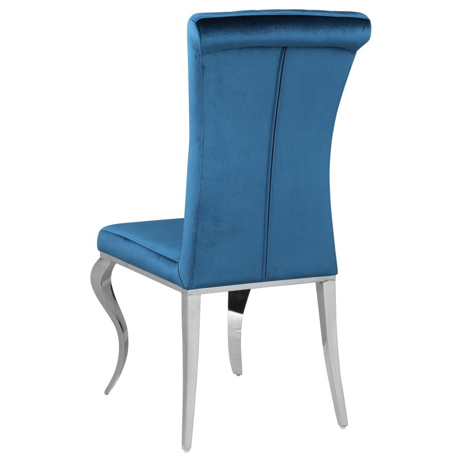 Betty Upholstered Side Chairs Teal and Chrome (set of 4) - (105076)