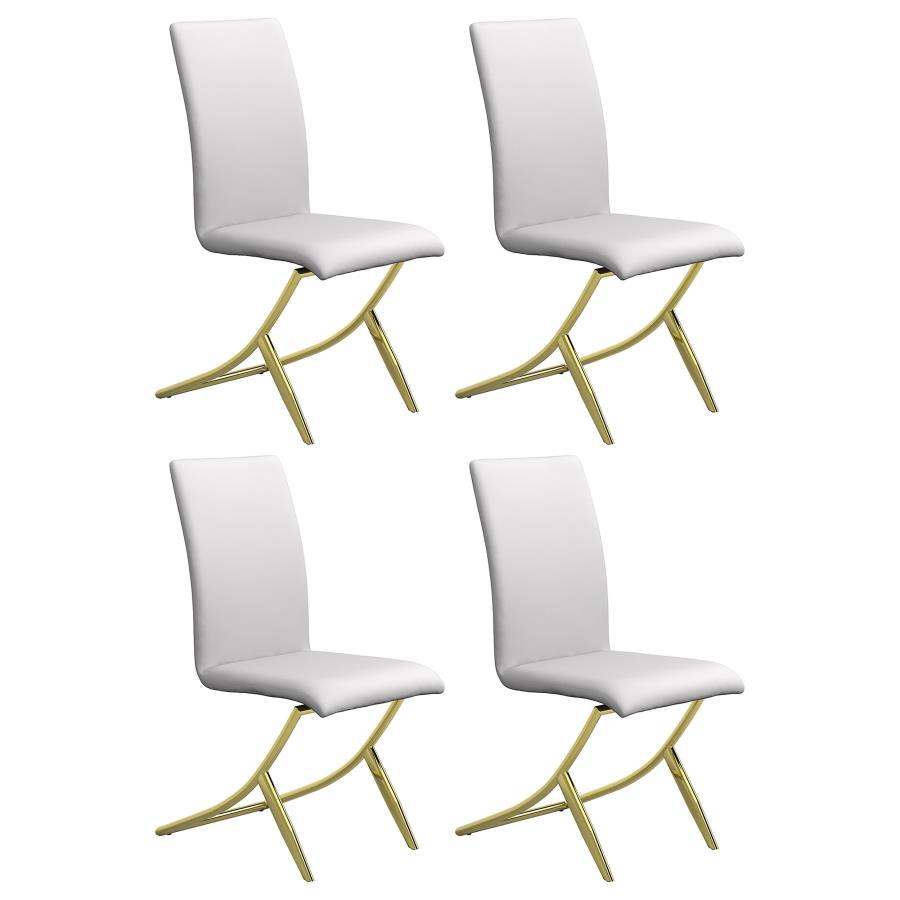 Carmelia Upholstered Side Chairs White (set of 4) - (105171)