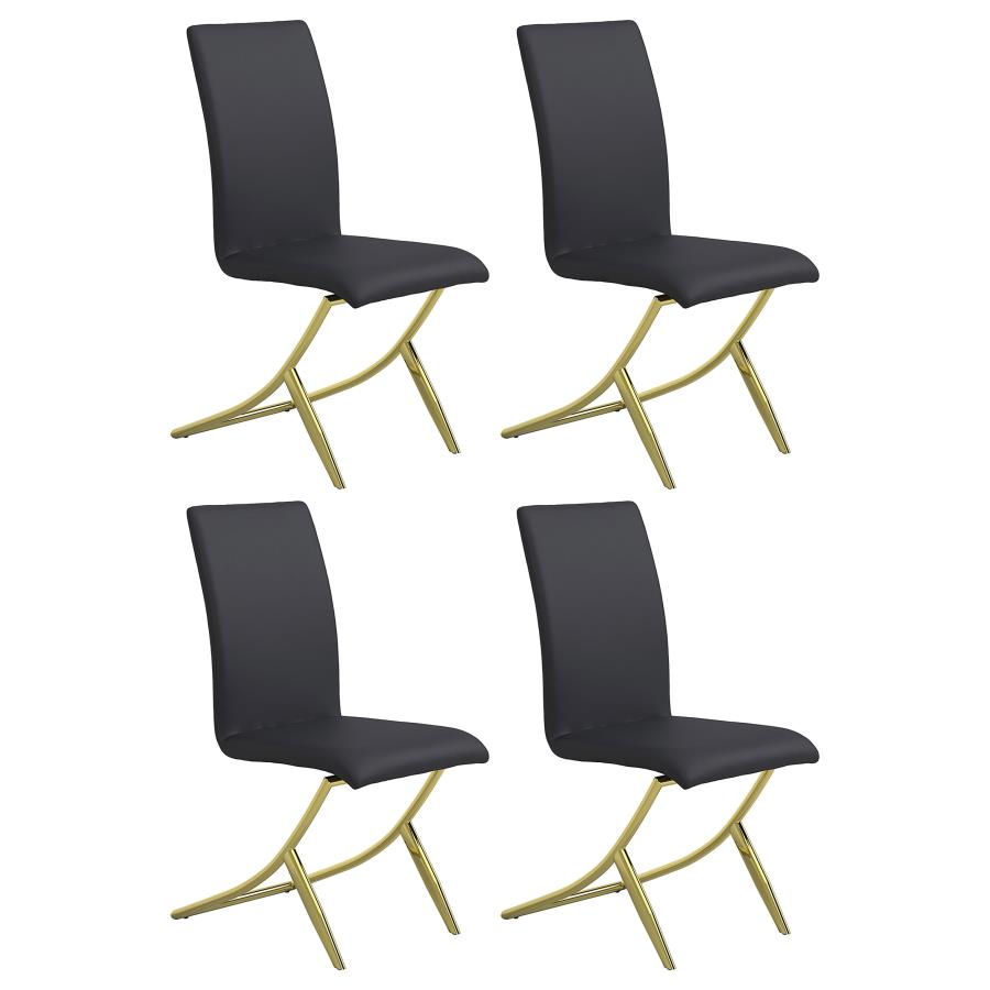 Carmelia Upholstered Side Chairs Black (set of 4) - (105172)