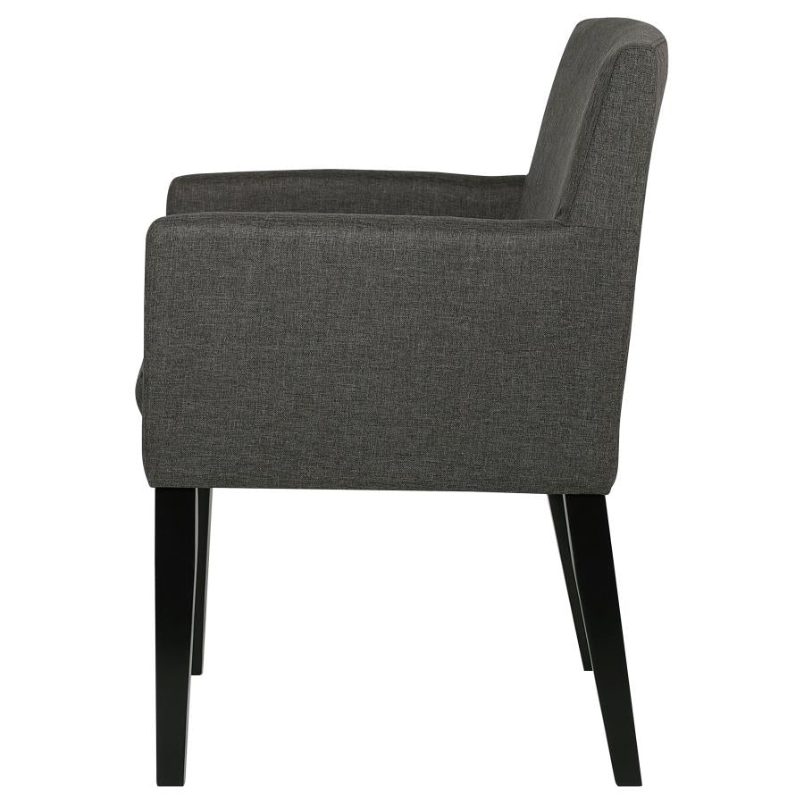 Catherine Upholstered Dining Arm Chair Charcoal Grey and Black (set of 2) - (106252)