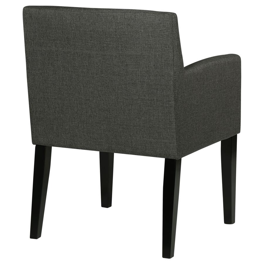 Catherine Upholstered Dining Arm Chair Charcoal Grey and Black (set of 2) - (106252)