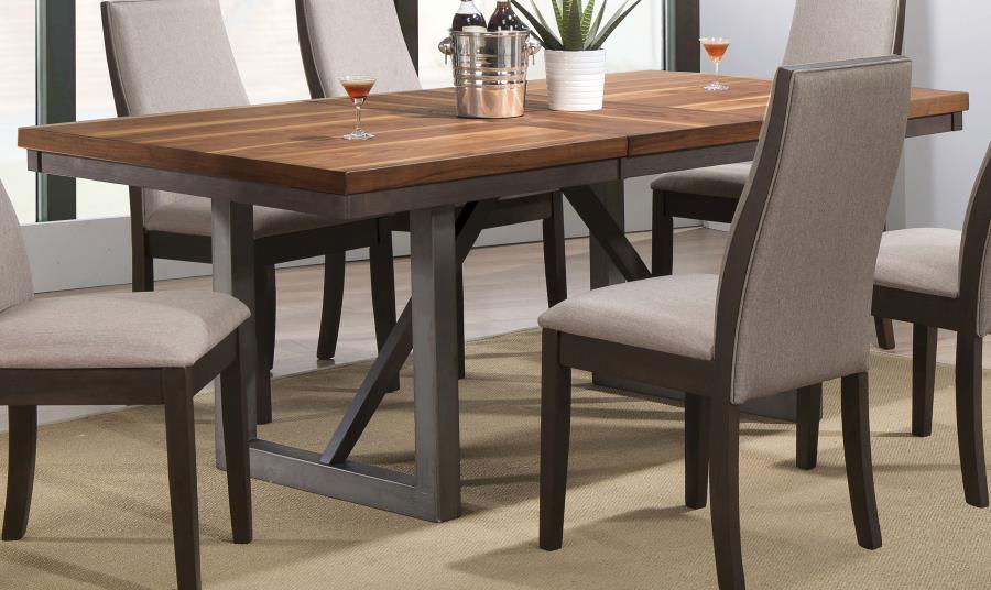 Spring Creek Dining Table With Extension Leaf Natural Walnut - (106581)
