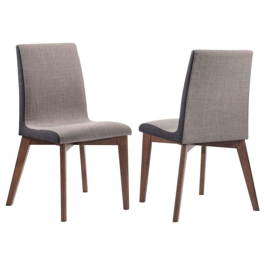 Redbridge Upholstered Side Chairs Grey and Natural Walnut (set of 2) - (106592)