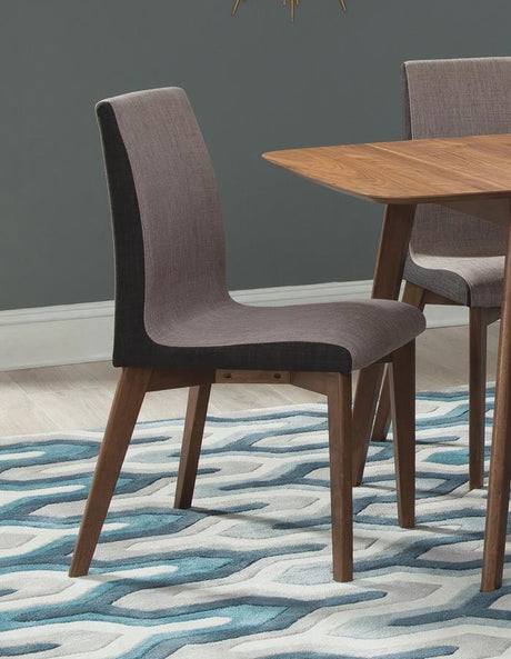 Redbridge Upholstered Side Chairs Grey and Natural Walnut (set of 2) - (106592)