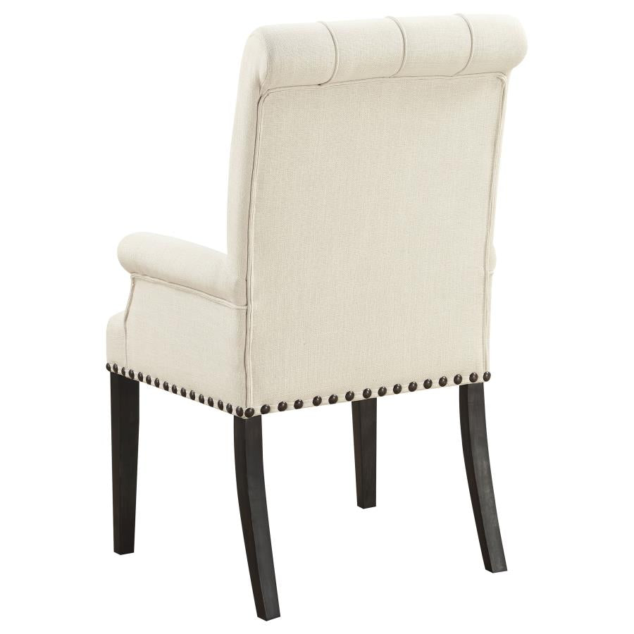 Alana Upholstered Arm Chair Beige and Smokey Black - (107283)