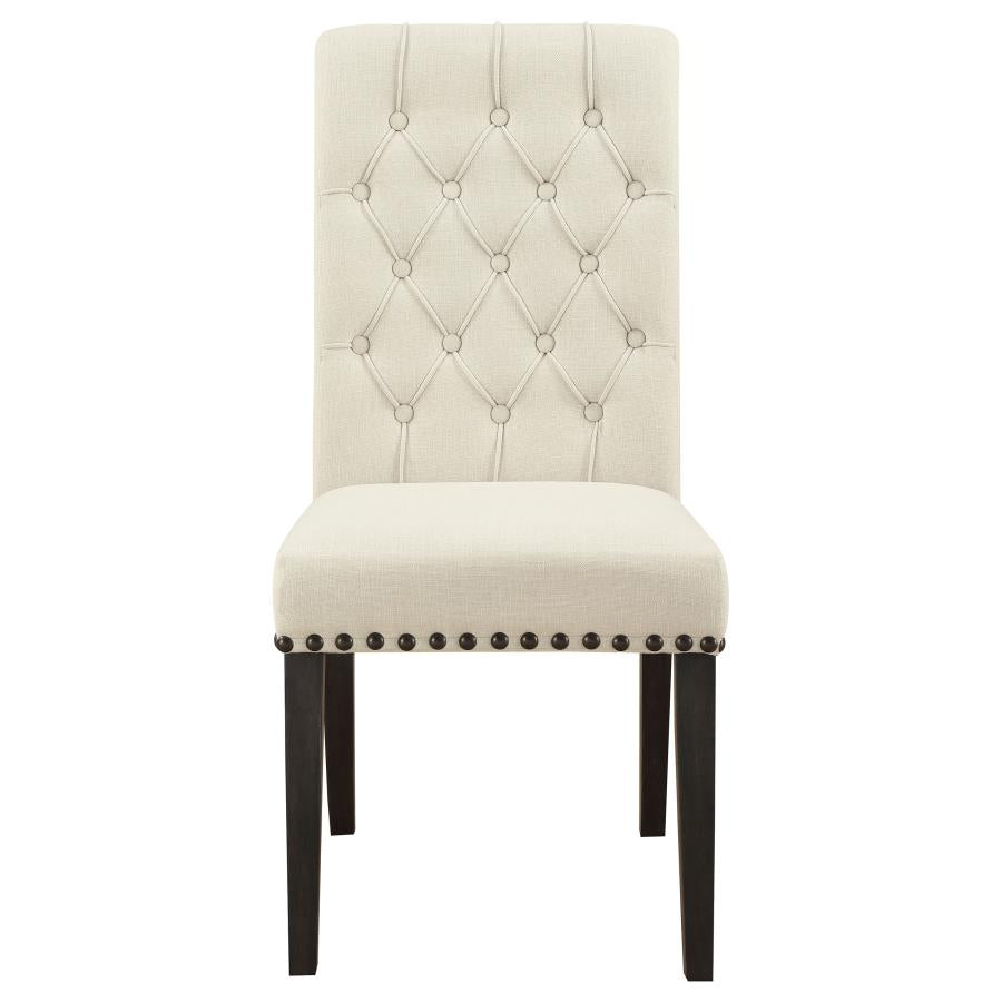 Alana Upholstered Side Chairs Beige and Smokey Black (set of 2) - (107286)