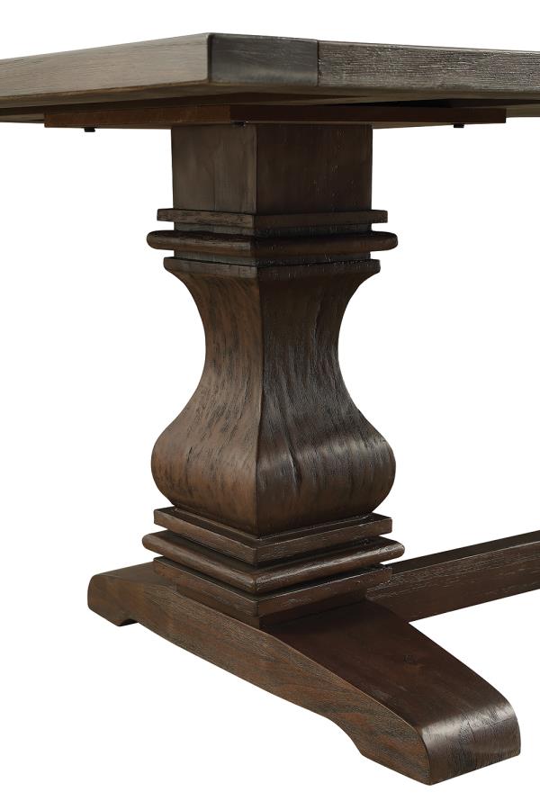 Parkins Double Pedestals Dining Table Rustic Espresso - (107411)