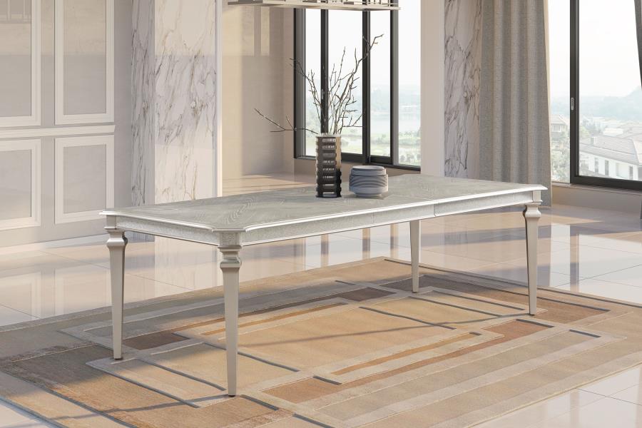 Evangeline Rectangular Dining Table With Extension Leaf Silver Oak - (107551)