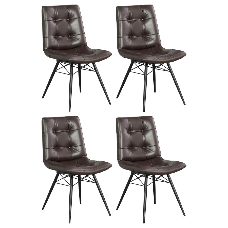 Aiken Upholstered Tufted Side Chairs Brown (set of 4) - (107853)