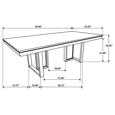 Kelly Rectangular Dining Table Dark Grey - (107961)