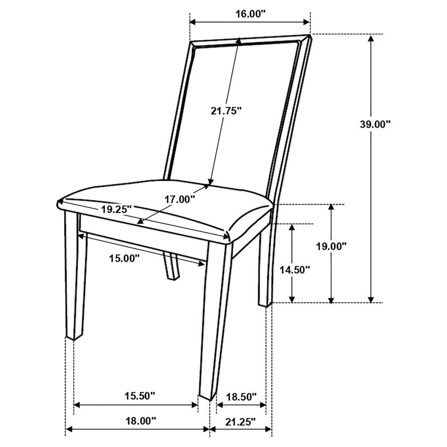 Kelly Upholstered Solid Back Dining Side Chair Beige and Dark Grey (set of 2) - (107962)