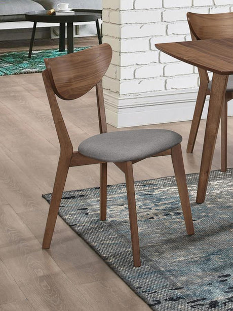 Alfredo Upholstered Dining Chairs Grey and Natural Walnut (set of 2) - (108082)