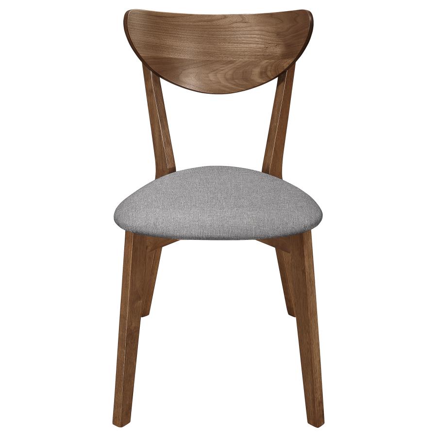 Alfredo Upholstered Dining Chairs Grey and Natural Walnut (set of 2) - (108082)