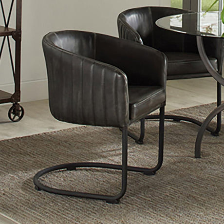 Banner Upholstered Dining Chair Anthracite and Matte Black - (109292)