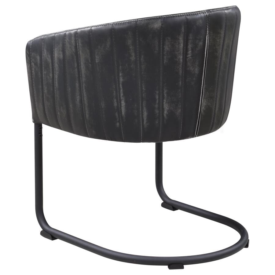 Banner Upholstered Dining Chair Anthracite and Matte Black - (109292)