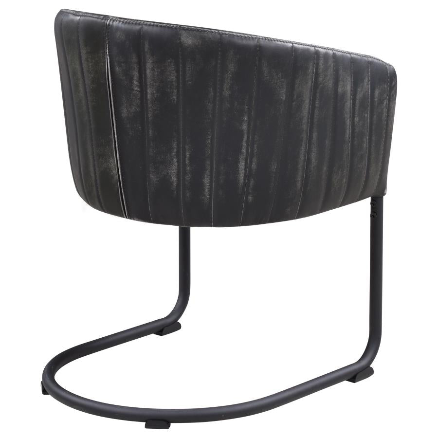 Banner Upholstered Dining Chair Anthracite and Matte Black - (109292)