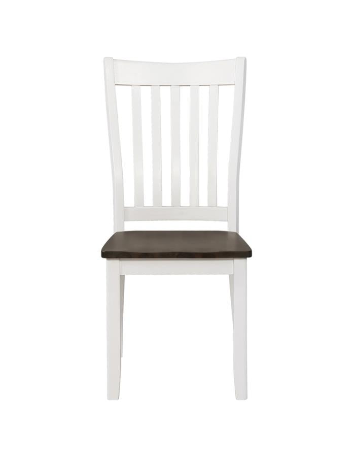 Kingman Slat Back Dining Chairs Espresso and White (set of 2) - (109542)
